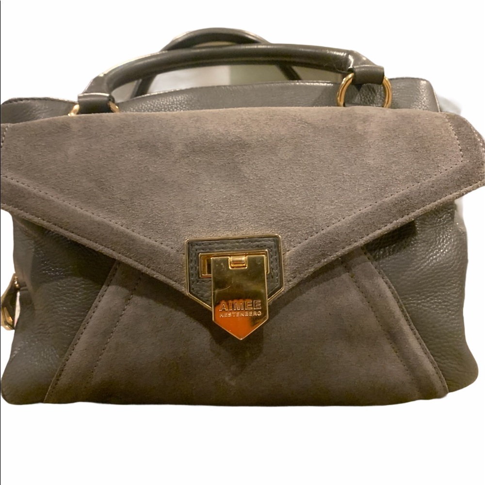 AIMEE KATSENBURG HANDBAG PURSE LEATHER&SUADE